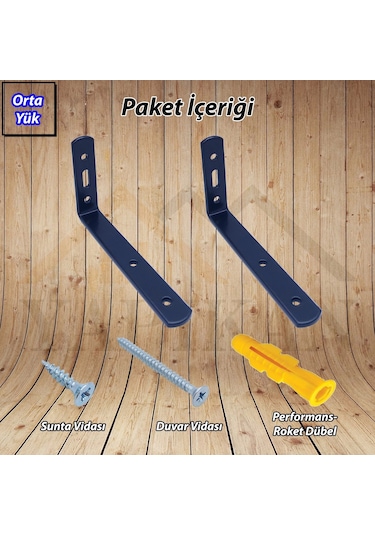 Siyah Deprem Güvenliği Dolap Sabitleme Seti 6 X 14 Cm - Mobilya Duvara Sabitleme Aparatı