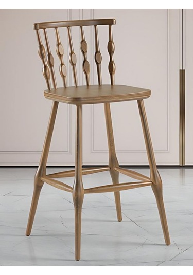 Natura Retro Ahşap Bar Sandalyesi Ahşap