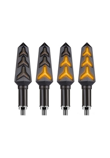 Monyee Motosiklet Genel Kullanım Akıcı Led İki Renkli Sinyal Lambası, 12v Ip67 Su Geçirmez Abs Malzeme, 4 Adet Set Çok Renkli74
