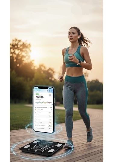 Smartness SN-1075 Yağ Su Kas Vücut Kitle Endeksi Kilo Ölçer Tartı Dijital Baskül