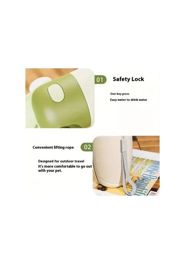 Willowhaven Küçük Yeşil Taşınabilir Kedi Köpek Tavşan Seyahat Su Şişesi Sızdırmaz