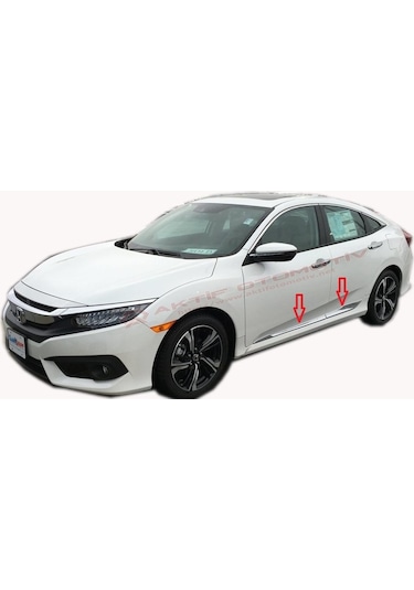 Honda Civic Fc5 2016 Sonrası Yan Kapı Çıtası Krom Yazılı 4 Prç. P.çelik