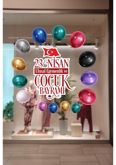 Crevidi 23 Nisan Çocuk Bayramı Duvar Ve Vitrin Süsü Renkli