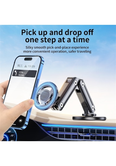 Cbtx C13 Çok Açılı Ayarlanabilir Araç Telefonu Montaj Parçası, Magsafe Manyetik Araç Telefonu Tutucuyla Uyumlu - Gümüş