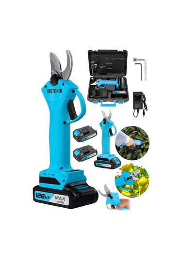 Steiner 128 Vf 10 Ah Çift Akülü Bağ Makası Dal Budama Makası Mavi