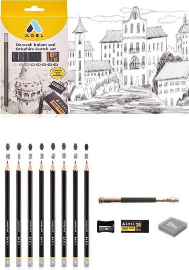 Eskiz Defteri A5 120 Gr 50 Yp Black Edition Boya Kalemi 12 Renk Cepli Siyah Kalemlik 24 Bölmeli Set