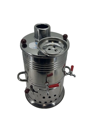 Paslanmaz 304 Çelik 5 L Çift Hazneli Demlikli Semaver