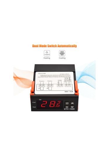 Springsun Stc-1000 Akıllı Sıcaklık Kontrol Cihazı - Otomatik Isıtma/soğutma, Sıcaklık Doğrulama, Gecikmeli Başlangıç, Uyarı Fonksiyonu - Dc 24v