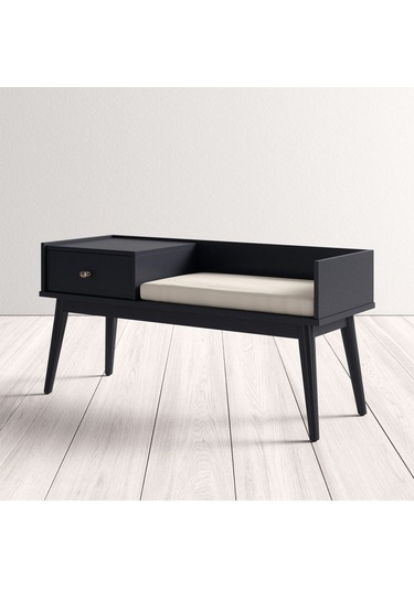 Skyler Siyah Ahşap Benç