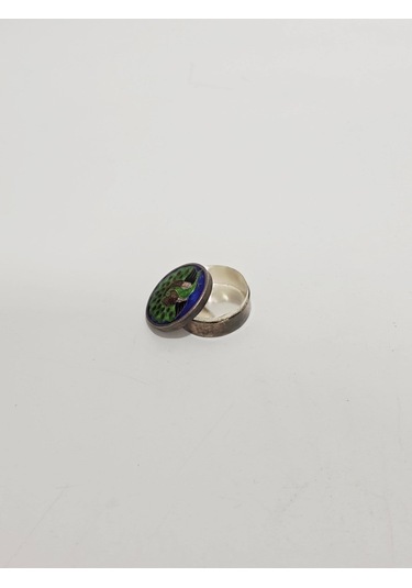 Antika Cloisonne Minyatür Kutu 3,2x1,3cm 074