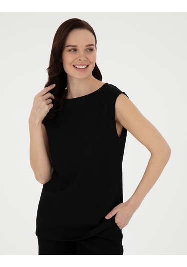 Pierre Cardin Kadın Siyah Kısa Kollu Bluz 50301168-vr046 Siyah