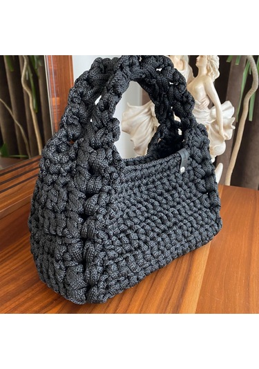 Siyah Yazlık Mini Kadın El Çantası Siyah