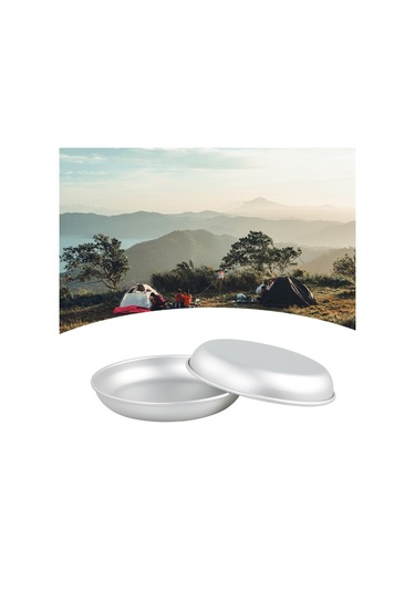 Mufunye Aluminium Alüminyum Çelik Tabağı, Yemek Servis Tabağı - Yiyecek Depolama İçin Uygun Gümüş