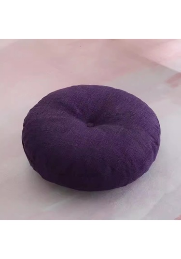 Zemin Koltuk Yastık Düz Renk Meditasyon Yoga İçin Uygun Yuvarlak 70cm-13 Ekru