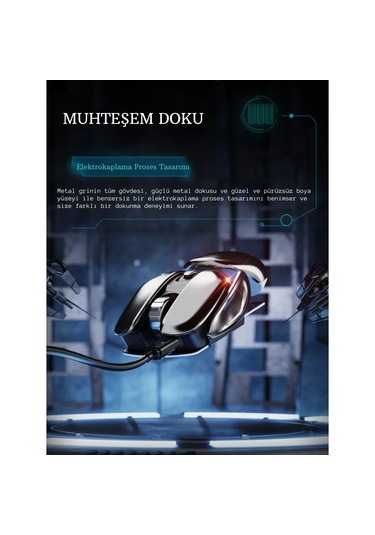 Monozone Mekanik Metal Mouse Kablosuz Böcek Tasarım 1600 DPI Mouse