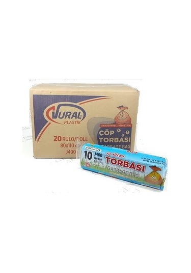 Vural Jumbo J400 Siyah Çöp Torbası 80X110 400 G. Koli 20X10 Lu
