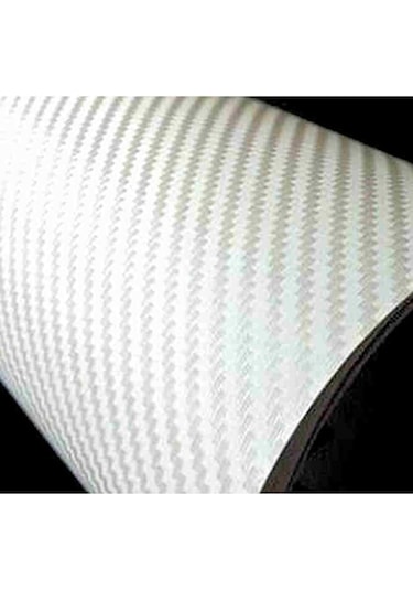 Beyaz Karbon Folyo 3d Hava Kanallı Araç Kaplama Folyosu 152cmx1m