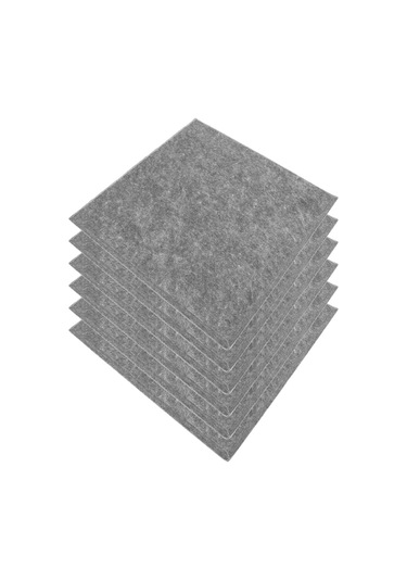 Hfambition 6 Adet Poliester Fiber Isıya Dayanıklı Ses Emici Paneller - Piyano Odası, Stüdyo, Anaokulu İçin Zedelenmeyi Azaltan Duvar Panelleri Gri Gri