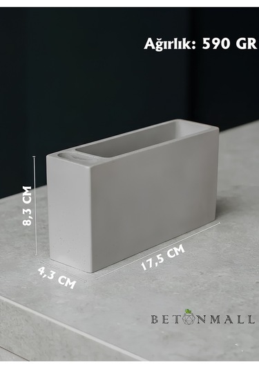 El Yapımı Beton Gri Alçı Peçetelik Minimal Masa Ve Mutfak Dekoru Kafe & Bar İçin Beton Gri