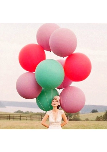 Wezone Dev Makaron Balonlar - 36 İnç Büyük Yuvarlak Parti Dekorasyonu 10'lu Paket