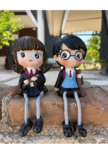 2 'li Harry Potter Kız Erkek Dekoratif Biblo Masaüstü Obje 01