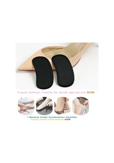 Ozclife Siyah Oval Ayakkabı Vurma Önleyici Yapışkan Topuk Süngeri