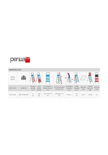 Doğrular Çift Çıkışlı 6+6 Metal Merdiven MCG12506