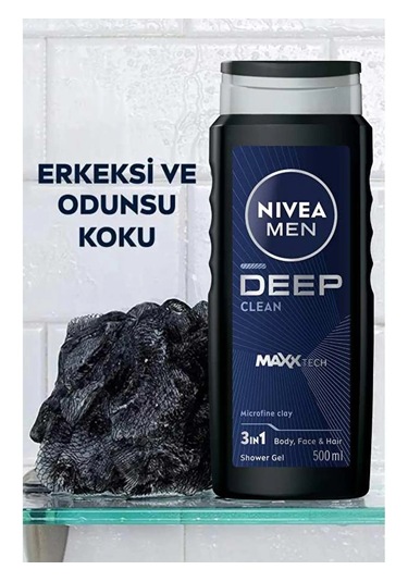 Nivea Men Deep Dimension Clean Erkek Duş Jeli 500 ML