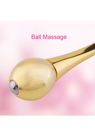 Gajeena Çift Başlı Göz Kremi Masaj Çubuğu - Krem Kaşığı Ve Masaj Topu İle Anti-aging Etkili