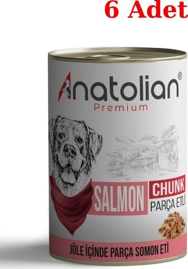 Anatolian Premium Somonlu Parça Etli Yetişkin Köpek Konservesi 6 x 400 G