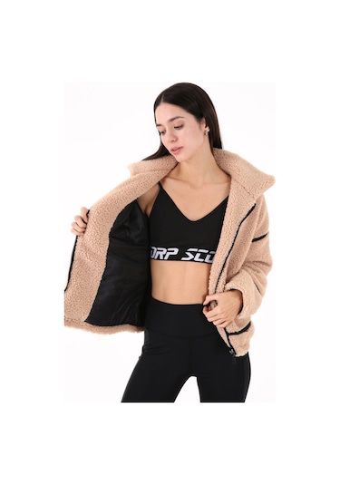Scorp Shine Casual Kadın Peluş Mont Camel Standart Çok Renkli