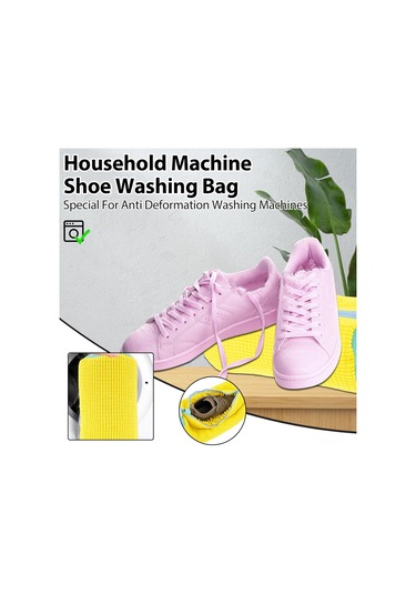 Yunboo Ayakkabı Yıkama Çantası - Polyester Nilon - Sarı - 39x19 Cm - Çamaşır Makinesi Uyumlu Sarı
