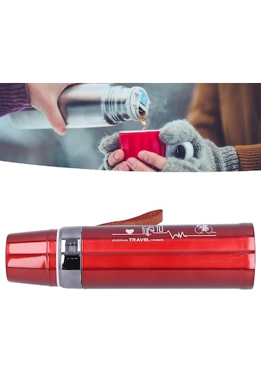 Kapris Çift Katlı Paslanmaz Çelik Termos Kırmızı 750 Ml Kap-288 Kırmızı