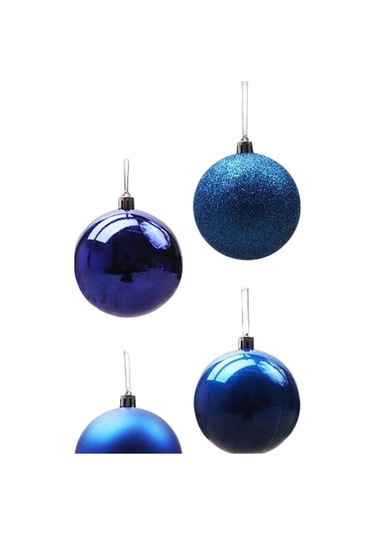 Pazly Yılbaşı Topları Süs Suntek Parça Mavi Kırılmaz 24 Oe