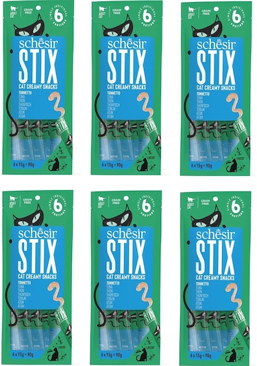 Schesir Stick Ton Balıklı Yetişkin Kedi Ödülü 6'lı 6 x 15 G