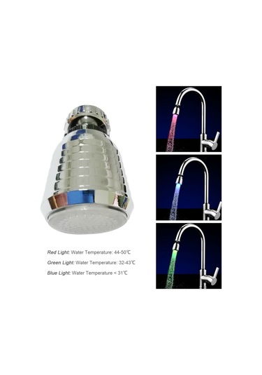 Kosona Led Isı Duyarlı 3 Renkli 360 Döner Su Kaynağı Bağı, Su Akımı İle Çalışır, 22mm Dahili Dişli, Su Tasarruflu, Modern Mutfak/banyo Diğer