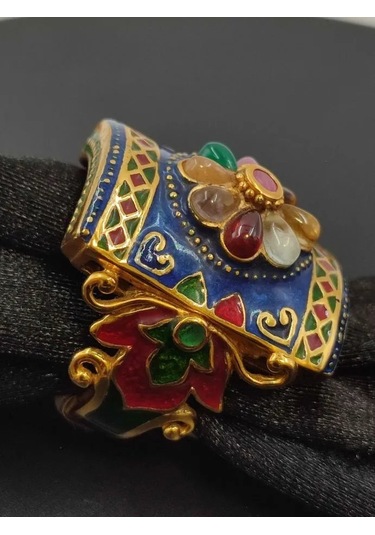 925 Ayar Gümüş Mine İşlem Yüzük 251 Altın