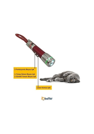 Seçkin Trend 3 Fonksiyonlu Kırmızı Beyaz Işıklı Led Lazer Kedi Köpek Oyuncak Anahtarlık Çok Renkli