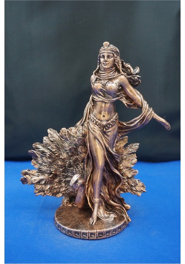 Hera Mitolojik Tanrıça Heykeli 25 Cm Dekoratif Biblo, Ev & Ofis Aksesuarı Bakır