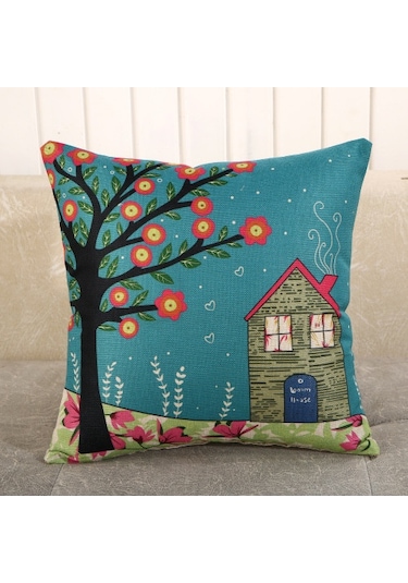 Yeni Sade Tarzda Baskılı Yastık Kılıfı No.108 Ekru