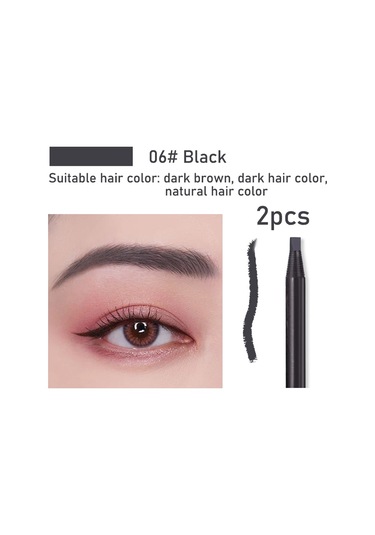 1 Adet Uzun Ömürlü Su Geçirmez Kaş Kalemleri Fırça İle Kapalı Kalıcı Makyaj 2pcs 06 0