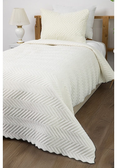 Liena Wellsoft Çift Taraflı 4 Mevsim Tek Kişilik Yatak Örtüsü - K Krem