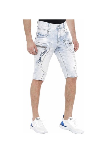 Ck 131 Yan Cepli Parça Dikişli Kot Kapri 001