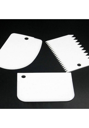 Hamur Kesici Kek Ekmek Dilimleme Pişirme Kek Bıçağı Spatula 16z Gül Kırmızı 3 Adet/Takım