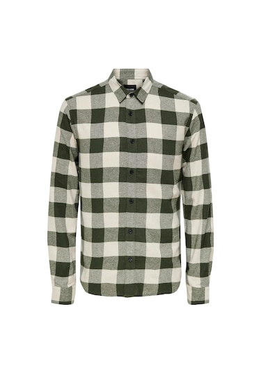 Only & Sons Onsgudmund Erkek Kareli Gömlek Yeşil 001