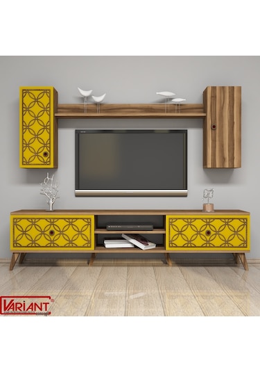 Variant Class Tv Ünitesi Ceviz - Sarı