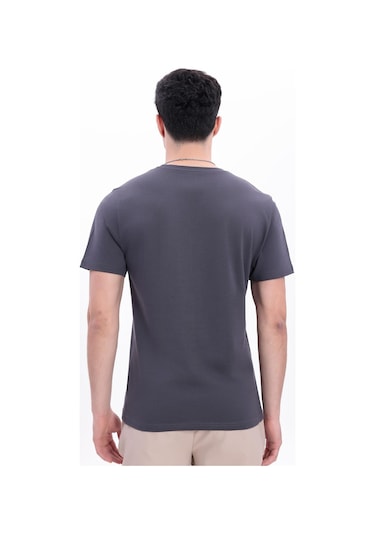Freemen Erkek/unisex Bisiklet Yaka Basic Tişört %100 Pamuk-371 Antrasit