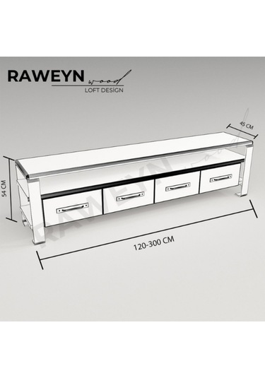 Raweyn Sea Doğal Ahşap Tv Ünitesi - 220cm Açık Ceviz