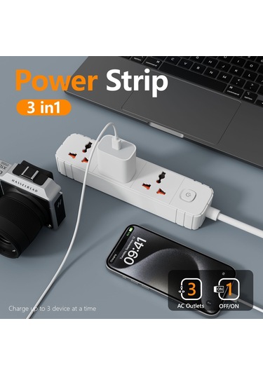 Joyjadehub Evrensel Güç Şeridi, Pc Yangına Dayanıklı Malzeme,