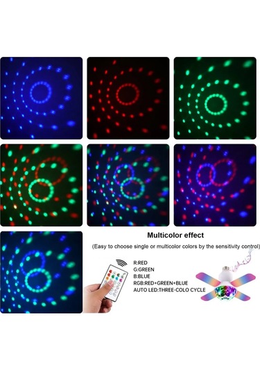 Skycity Bluetooth Rgb Renkli Müzik Işığı - 24w E26/e27 Evrensel Mini Dört Yaprak Projeksiyon Lambası